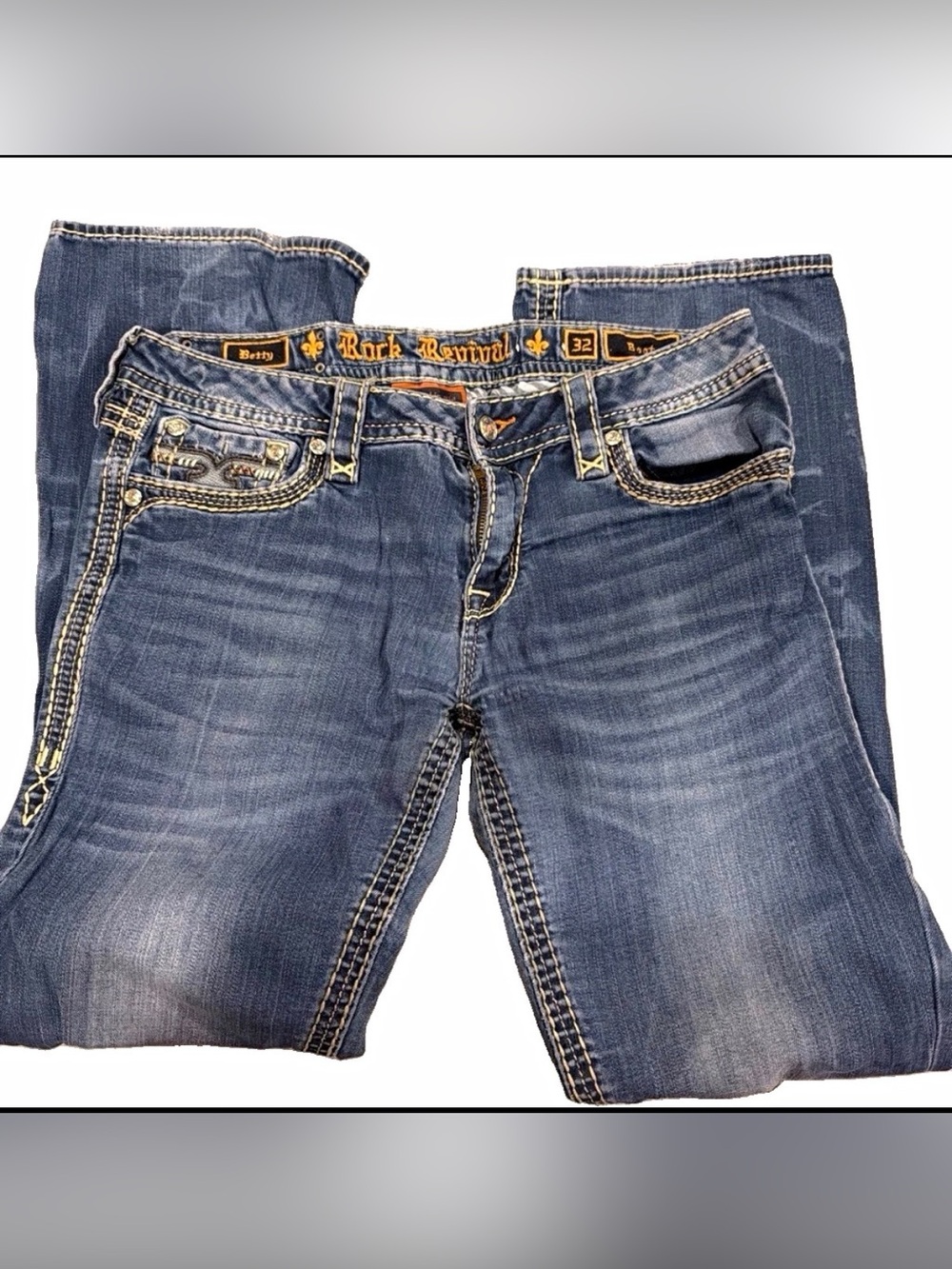 Rock Revival Women's Distressed Denim Relaxed Bootcut Jeans